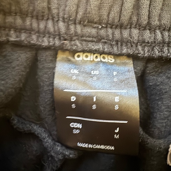 Adidas Kids Black Sweatpants with White Stripes - Picture 2 of 3